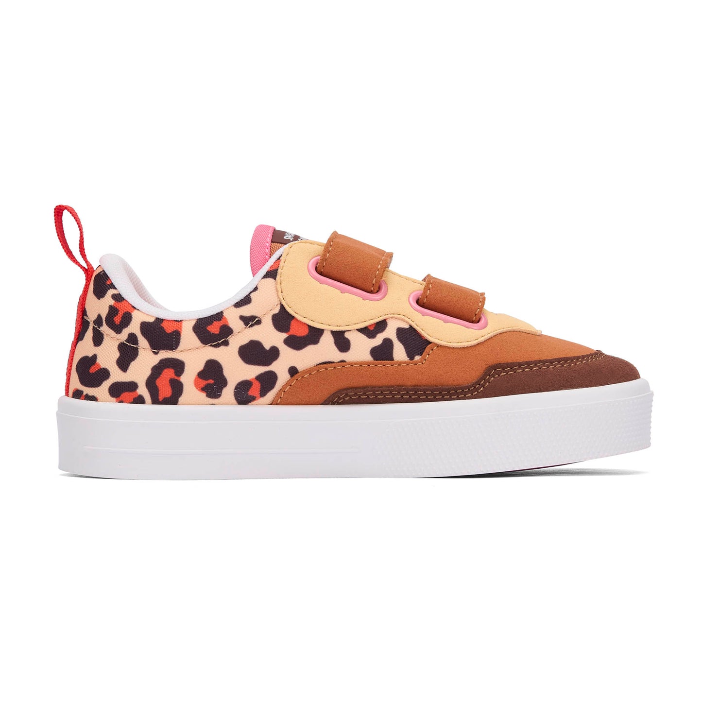 Sneakers niño crema marrón estampado leopard doble velcro Hello Hossy