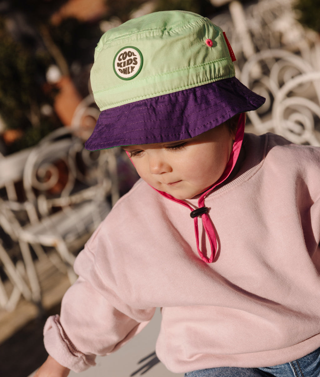 Bob enfant vert violet broderie Cool Kids Only Hello Hossy