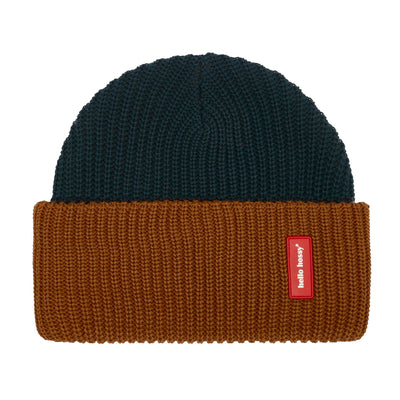 Bonnet en maille bicolore Flow Polo pour enfant et bébé – vue à plat