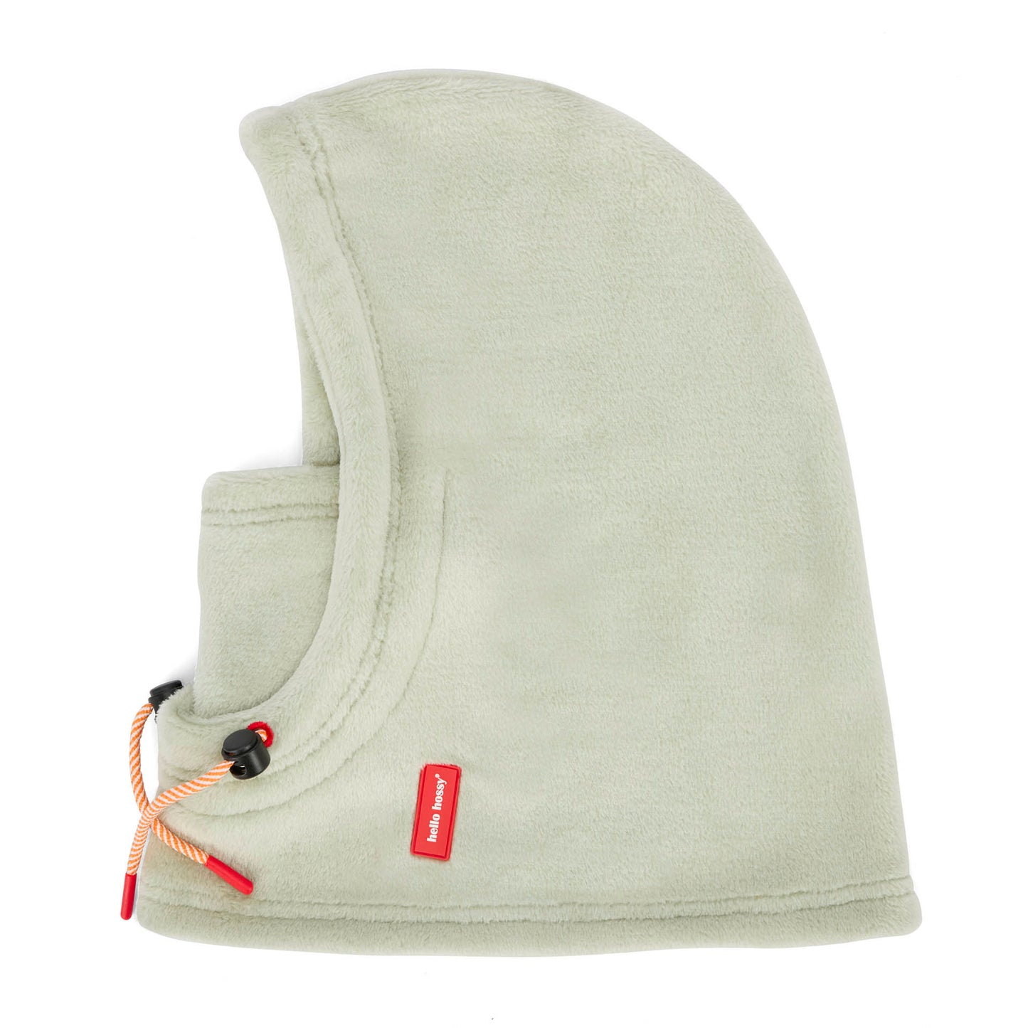 Cagoule en polaire verte Warmy Green pour enfant et bébé - vue de profil, à plat