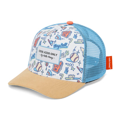 Gorra infantil trucker azul motivo baseball sin poner Hello Hossy