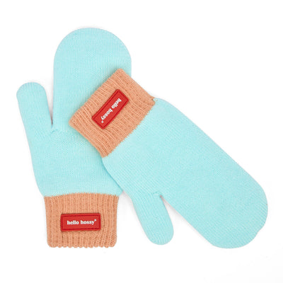 Manoplas de punto bicolor Hotty Candy para niño y bebé – vista plana