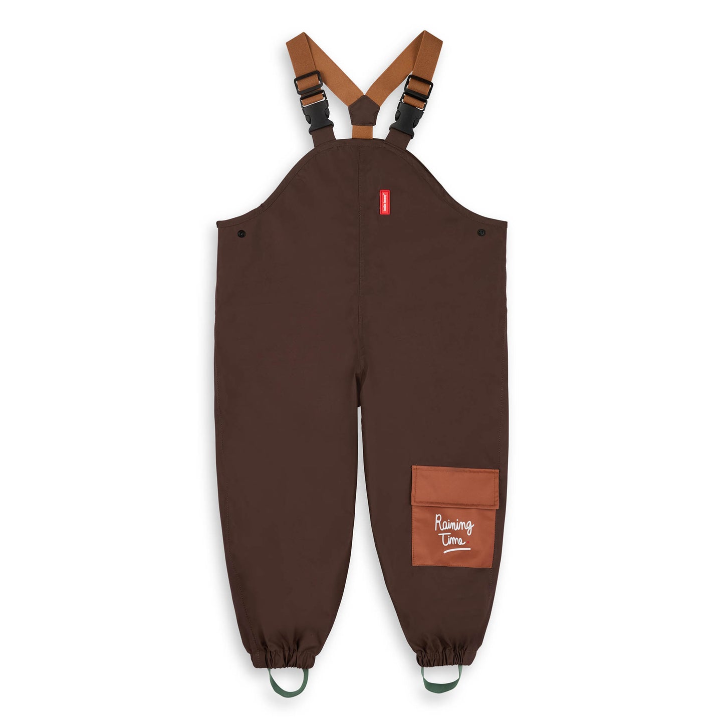Pantalon de Pluie imperméable avec bretelles Peanut pour enfant – vue à plat, de face
