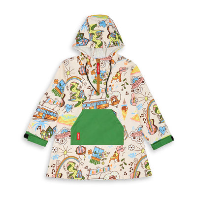 Poncho impermeable con capucha San Francisco para niños – vista plana, de frente