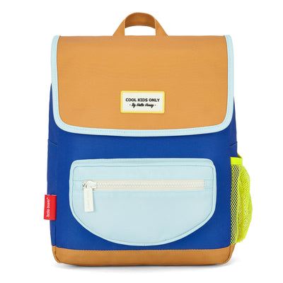 Mochila infantil azul funda con cremallera carcasa camel Hello Hossy
