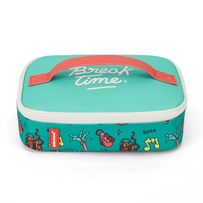 Bolsa de Merienda infantil verde coral motivo animales inscripción Hello Hossy