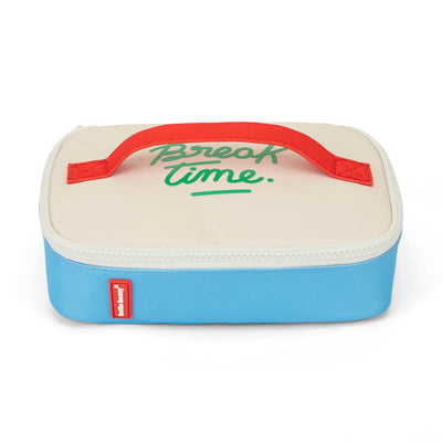 Bolsa de Merienda infantil azul detalle rojo inscripción verde Hello Hossy