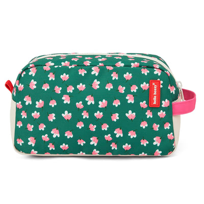 Neceser de aseo infantil verde motivo flores asa rosa Hello Hossy