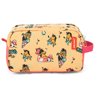 Neceser de aseo infantil estampado unicornios amarillo rosa Hello Hossy