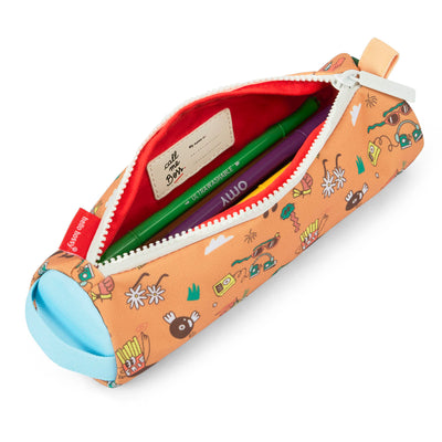 Estuche Escolar infantil marrón motivo música cremallera Blanca Hello Hossy