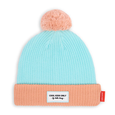 Bonnet avec pompon Color Block Candy pour enfant et bébé – vue à plat