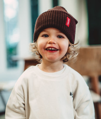 Bonnet coloré Enfants & Adultes Fow Chocolate, 100% coton biologique, sans pompon, dès 9 mois, Cool ids Only !