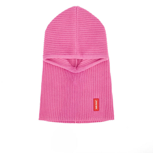 Cagoule en maille rose Hoody Lila pour enfant et bébé – vue à plat