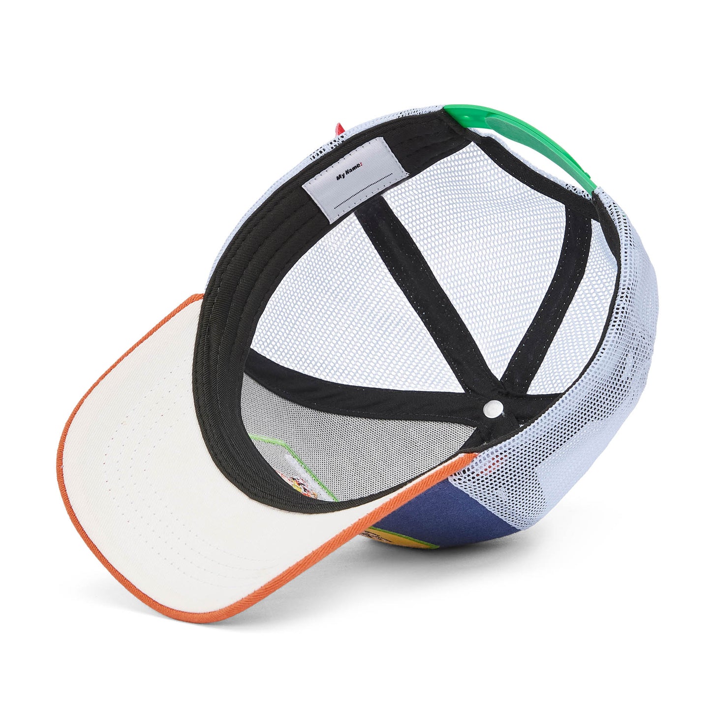 Gorra infantil azul naranja visera Curvada red blanco Hello Hossy