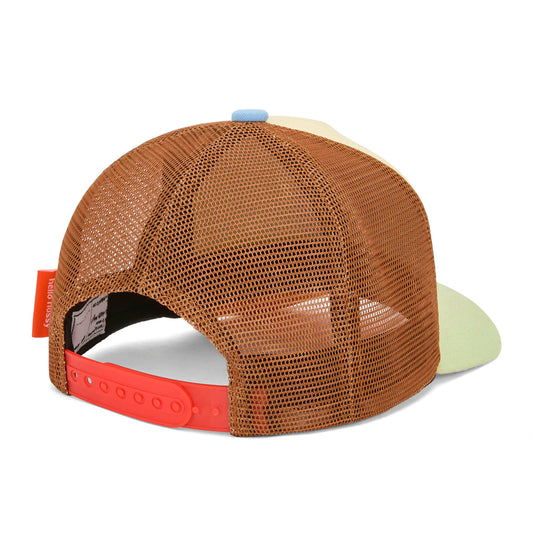 Casquette enfant marron beige vert visière courbée maille réglable Hello Hossy