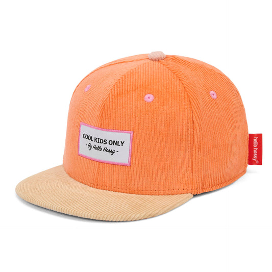 Casquette velours orange Sweet Mandarine pour enfant – vue de 3/4