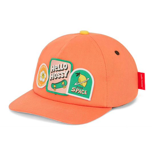 Casquette enfant orange patch skate motif espace Hello Hossy