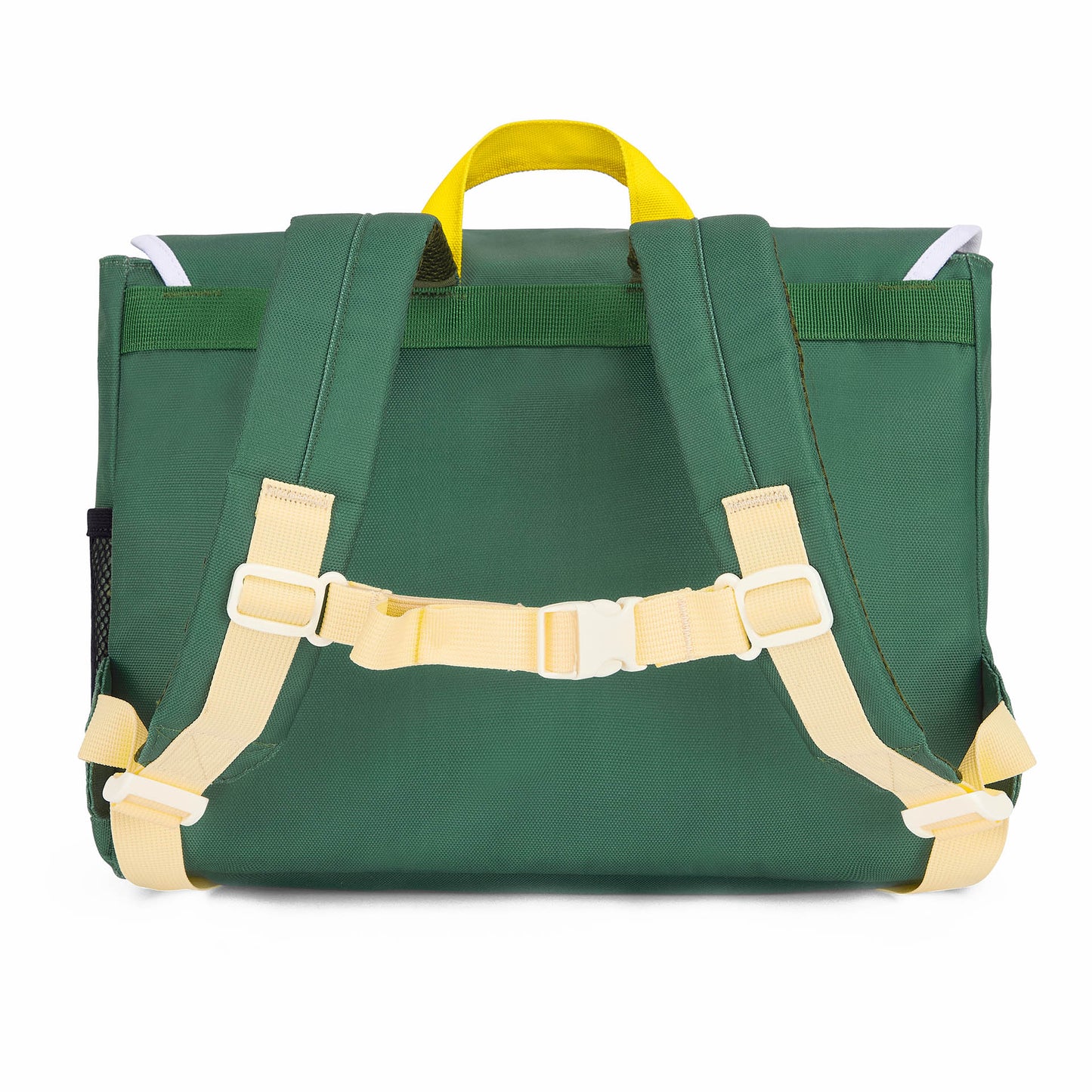 Mochila infantil verde tirantes ajustables asa amarillo Hello Hossy