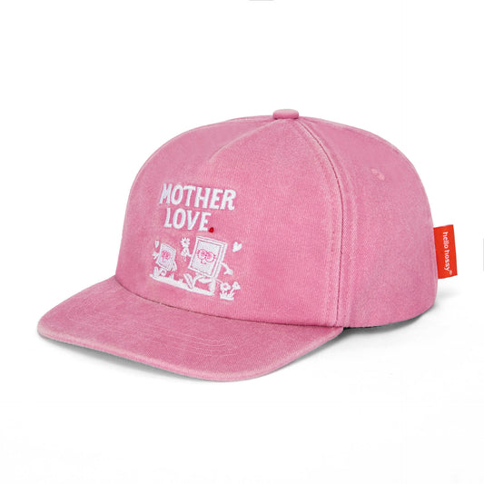 Casquette enfant rose visière courbée broderie Mother Love Hello Hossy