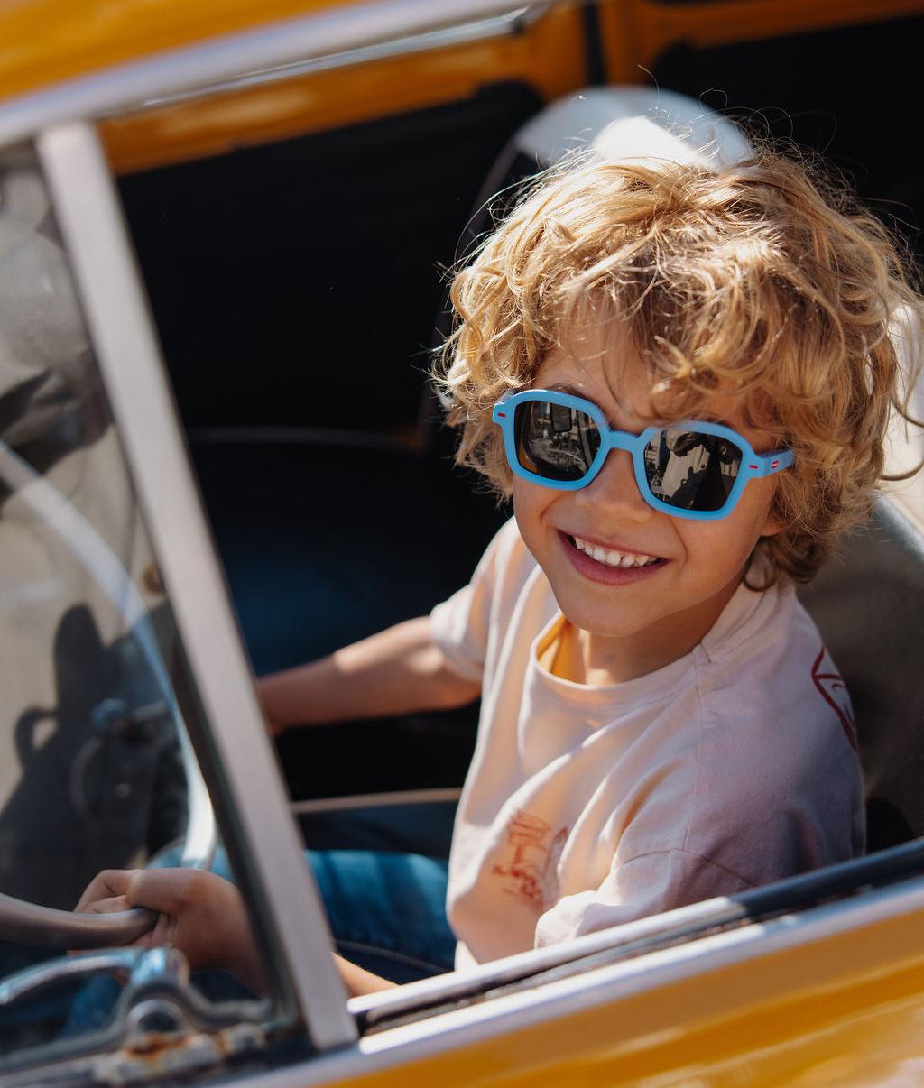 Gafas de sol infantiles azul forma cuadrada montura gruesa Hello Hossy