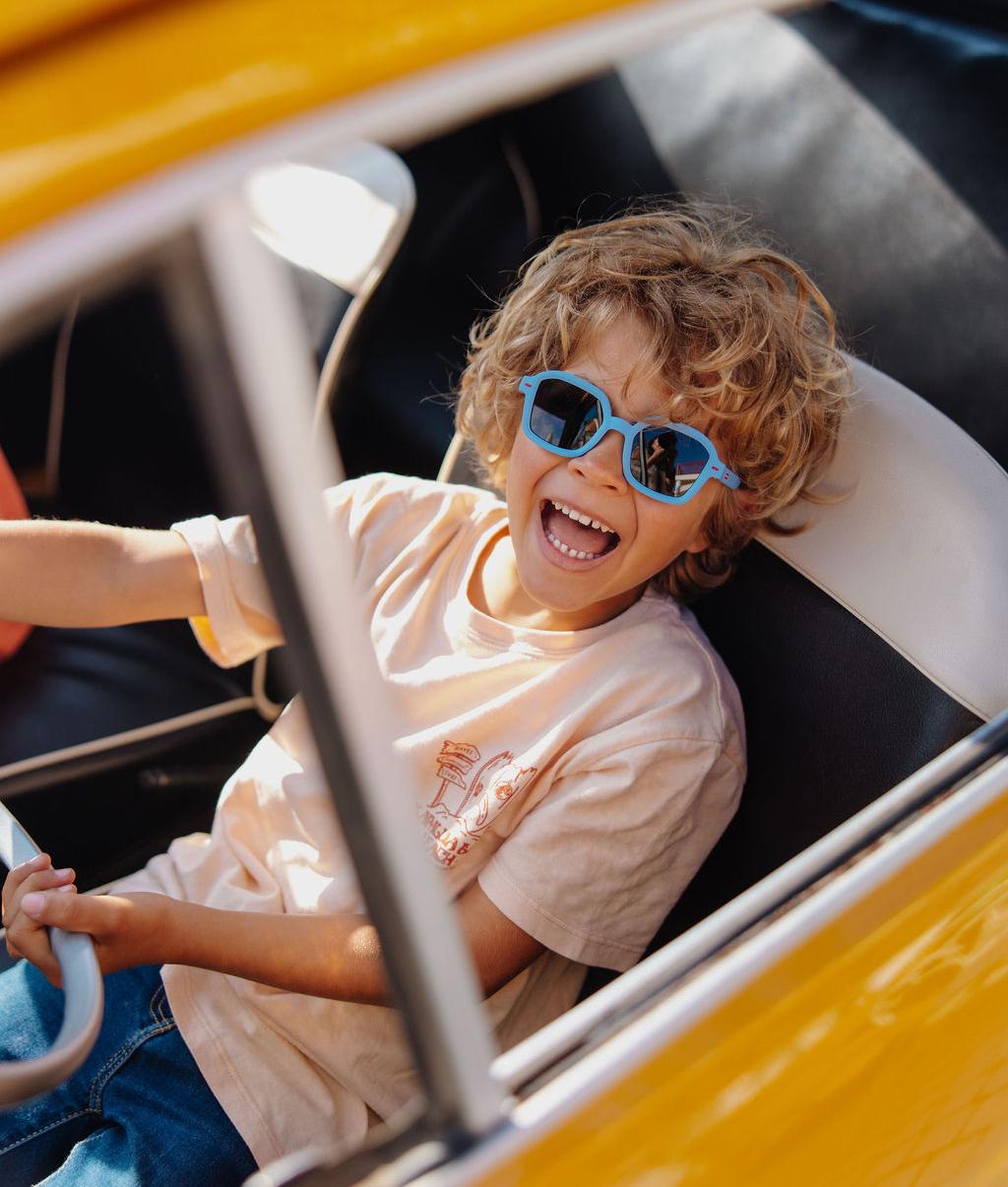 Gafas de sol infantiles azul forma cuadrada montura mate Hello Hossy