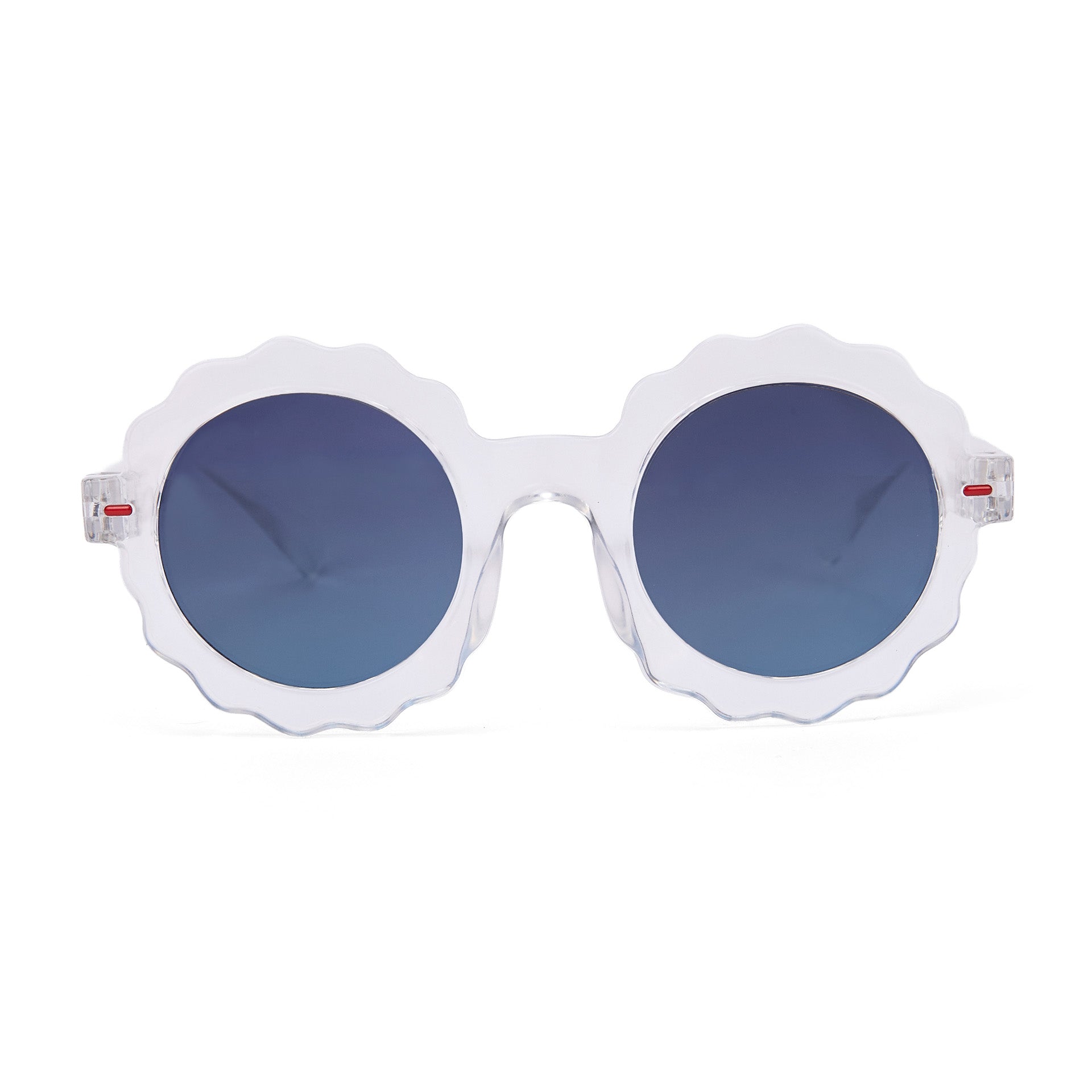 Gafas de sol infantiles blanco forma flor lentes oscuros Hello Hossy