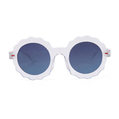 Gafas de sol infantiles blanco forma flor lentes oscuros Hello Hossy