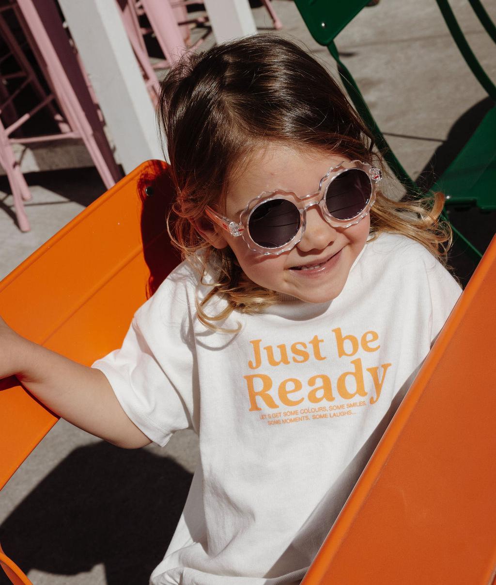Gafas de sol infantiles blanco transparente forma flor Hello Hossy