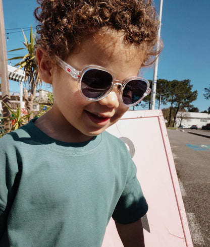 Gafas de sol infantiles blanco transparente forma redonda Hello Hossy