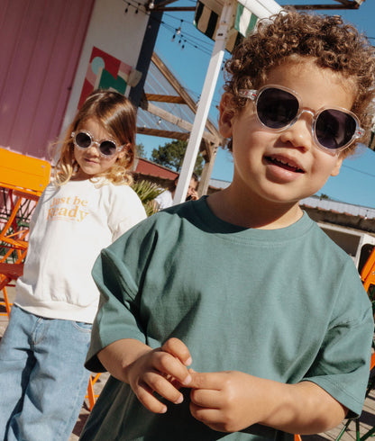 Gafas de sol infantiles blanco transparente forma redonda Hello Hossy