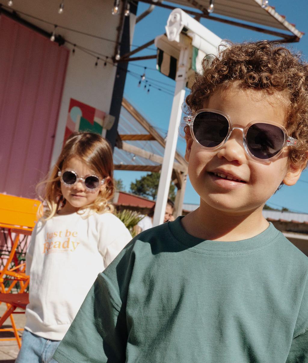Gafas de sol infantiles blanco transparente forma redonda Hello Hossy