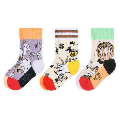 Calcetines infantiles con estampados de Halloween, colores variados y puntera roja Hello Hossy