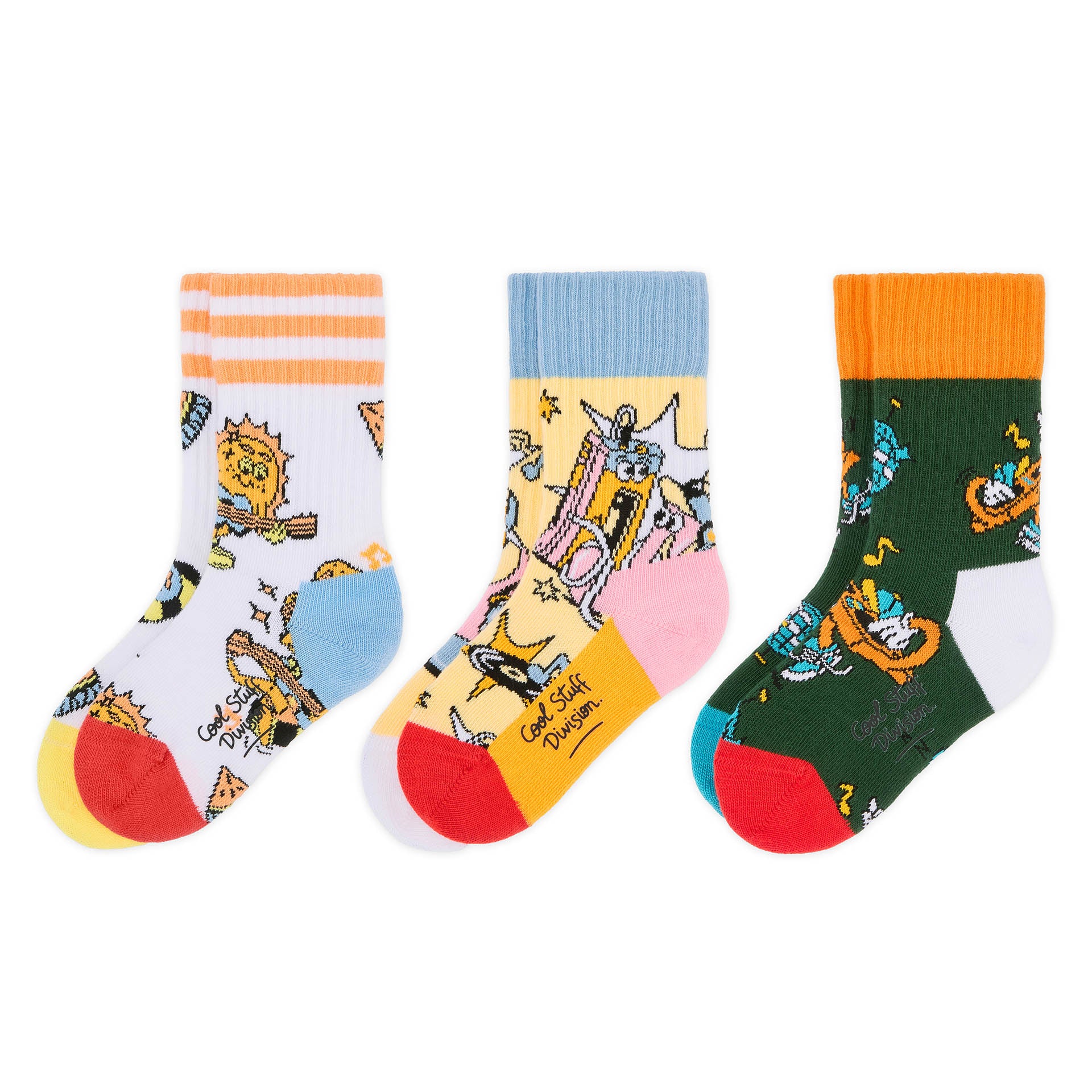 Calcetines infantiles coloridos con estampados de música colección AW26 Hello Hossy