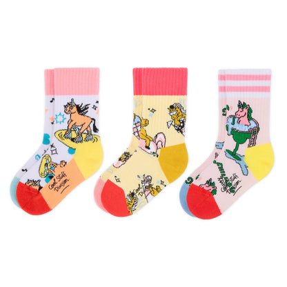 Chaussettes enfant imprimé licorne couleurs variées Hello Hossy