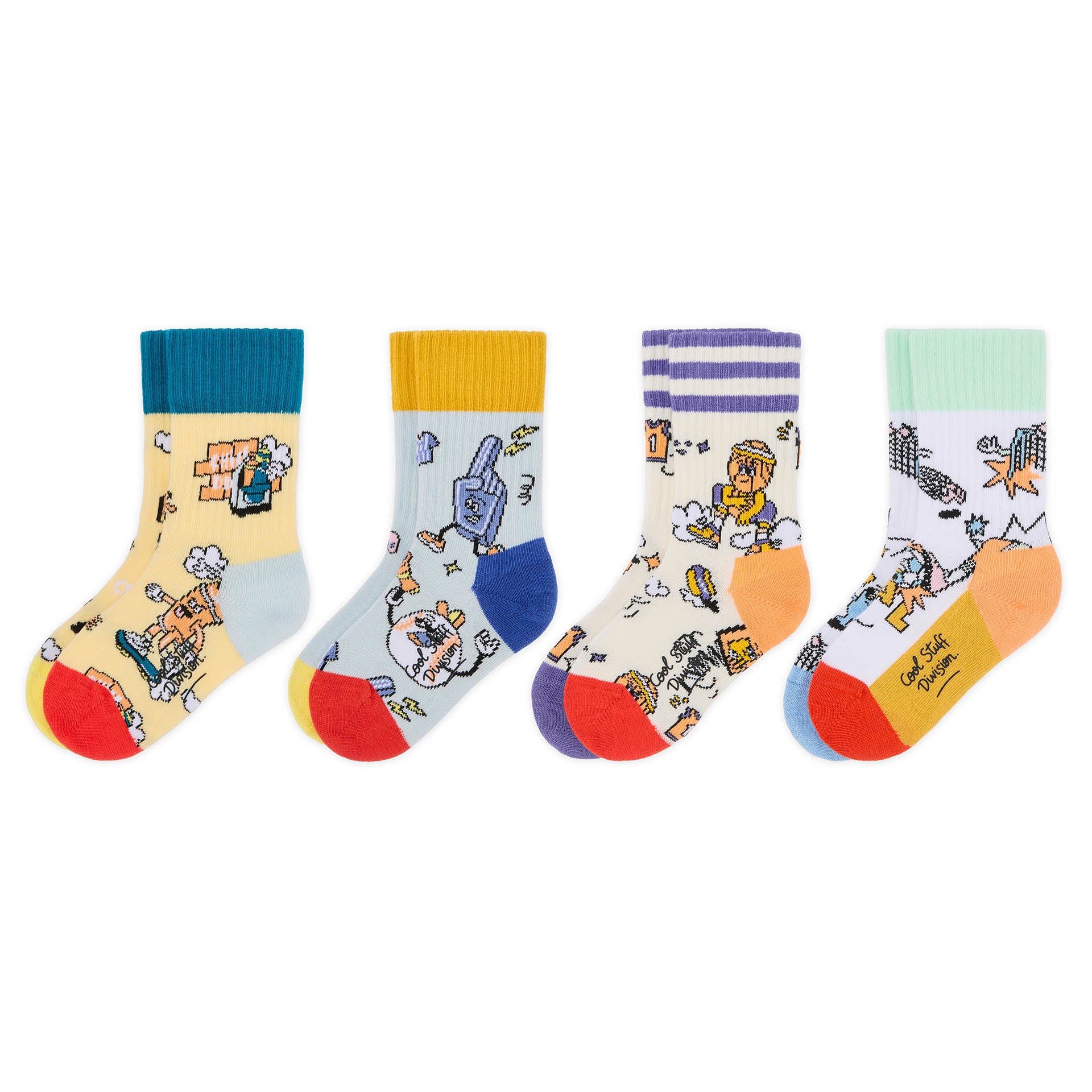 Calcetines infantiles con estampados de deporte coloridos y multicolores Pack Hello Hossy