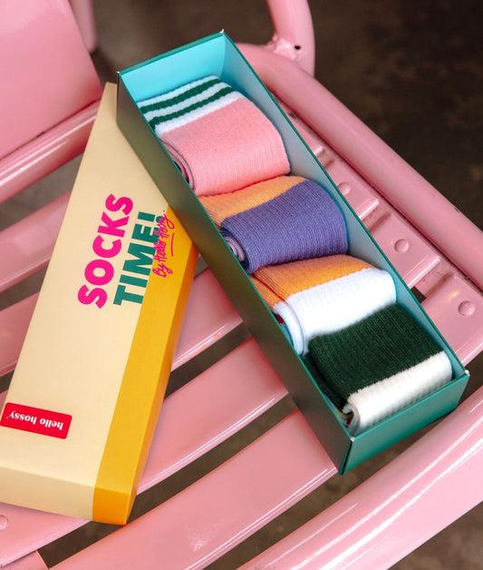 Pack de calcetines infantiles lisos y de rayas verdes Hello Hossy