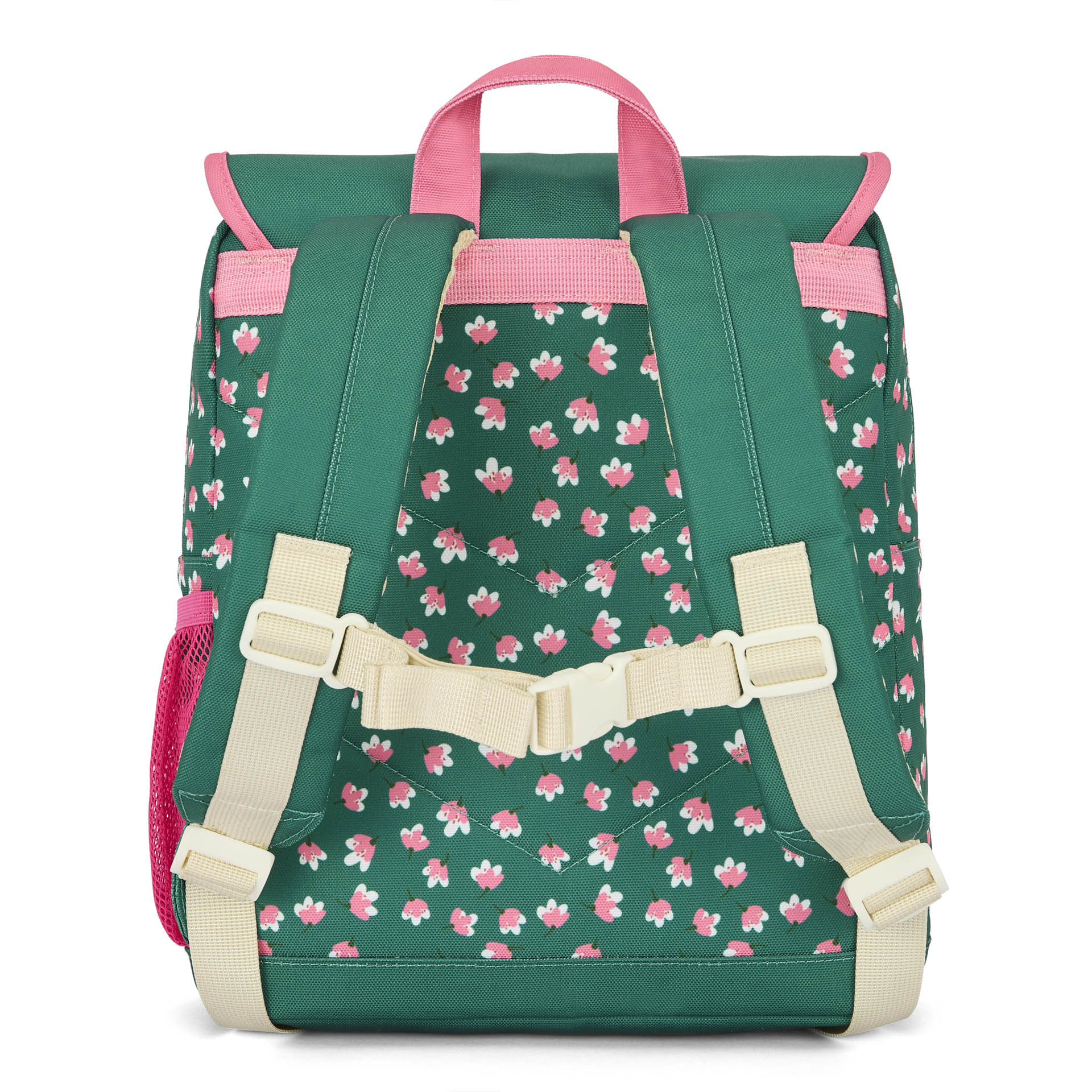 Mochila infantil verde estampado flores Rosas tirantes ajustables Hello Hossy