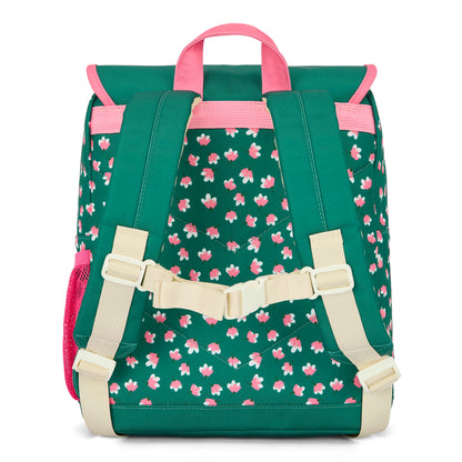 Mochila infantil verde estampado flores Rosas tirantes ajustables Hello Hossy