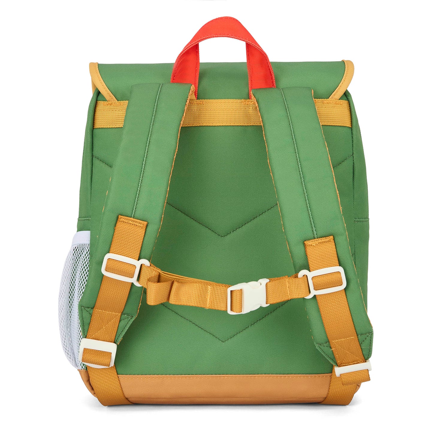 Sac à dos enfant vert détail orange poignet rouge Hello Hossy