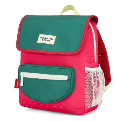 Mochila infantil Framboise verde bolsillo delantero Hello Hossy