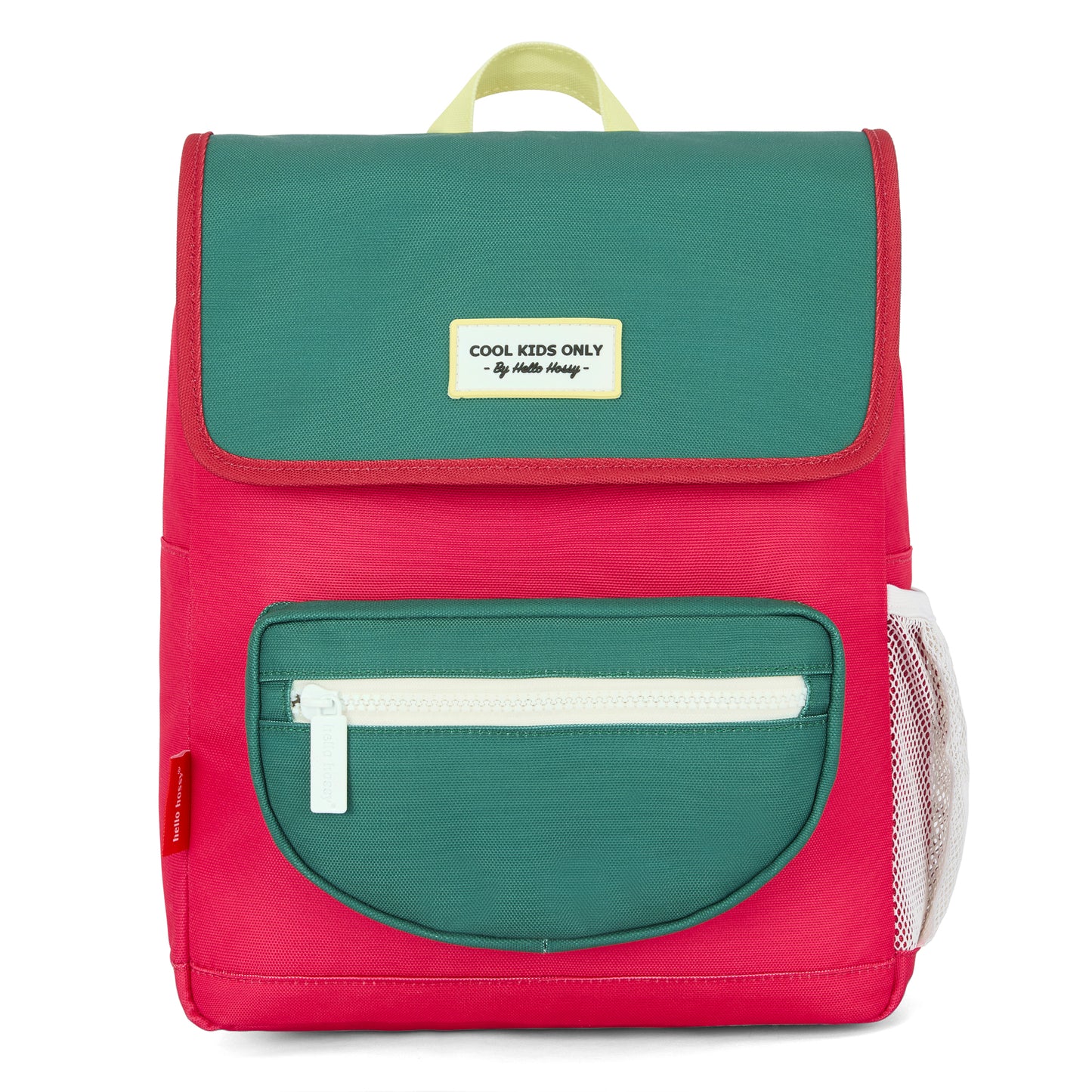 Mochila infantil Framboise verde bolsillo con cremallera Hello Hossy