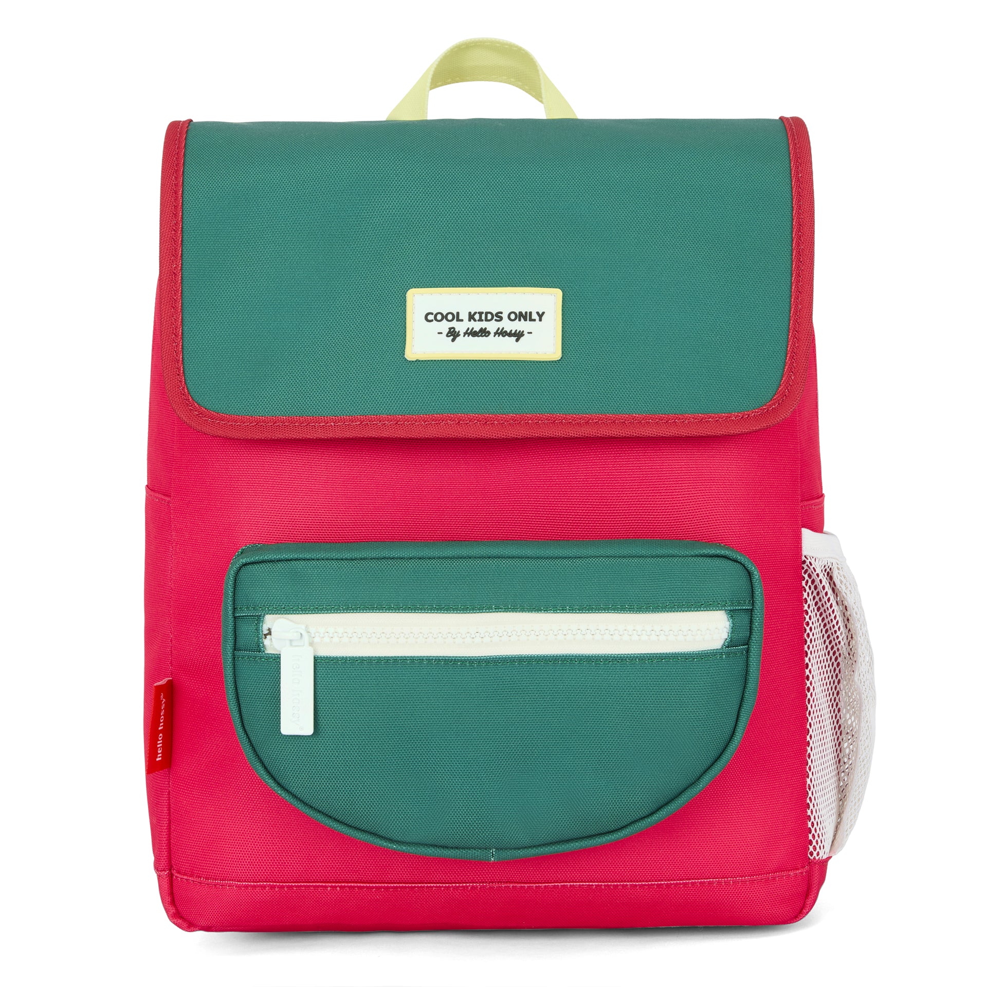 Mochila infantil Framboise verde bolsillo con cremallera Hello Hossy