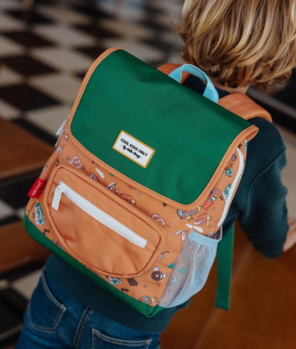 Mochila infantil marrón verde motivo música Hello Hossy