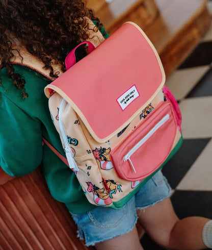 Sac à dos enfant rose jaune motifs licorne Hello Hossy