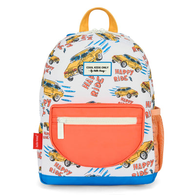 Mochila infantil blanca naranja motivo coches Hello Hossy