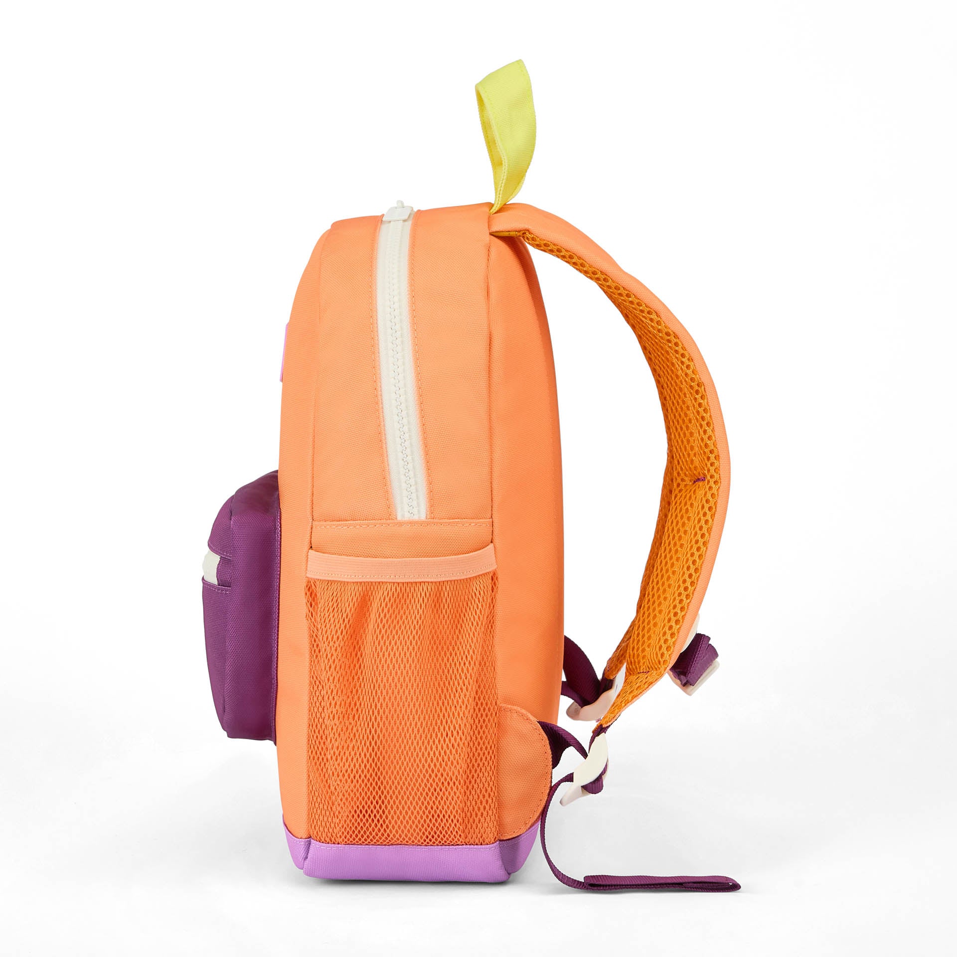 Mochila infantil naranja malva detalle amarillo Hello Hossy