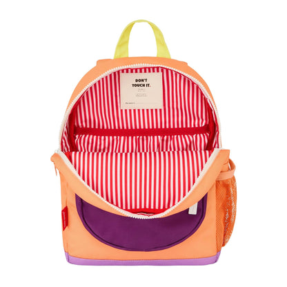 Mochila infantil naranja interior a rayas blanco rojo Hello Hossy