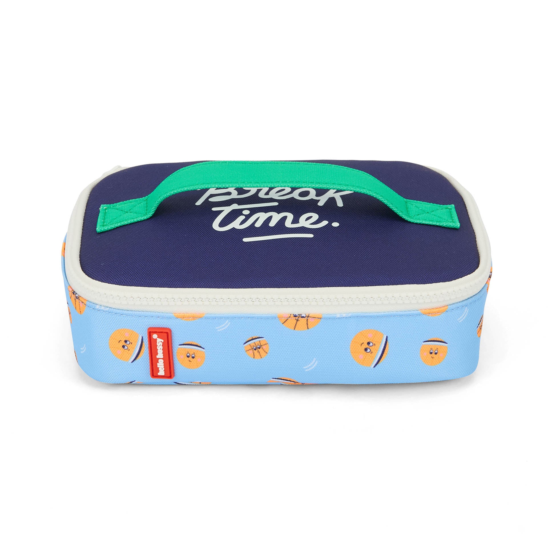 Bolsa de Merienda infantil azul claro motivo basketball asa verde Hello Hossy