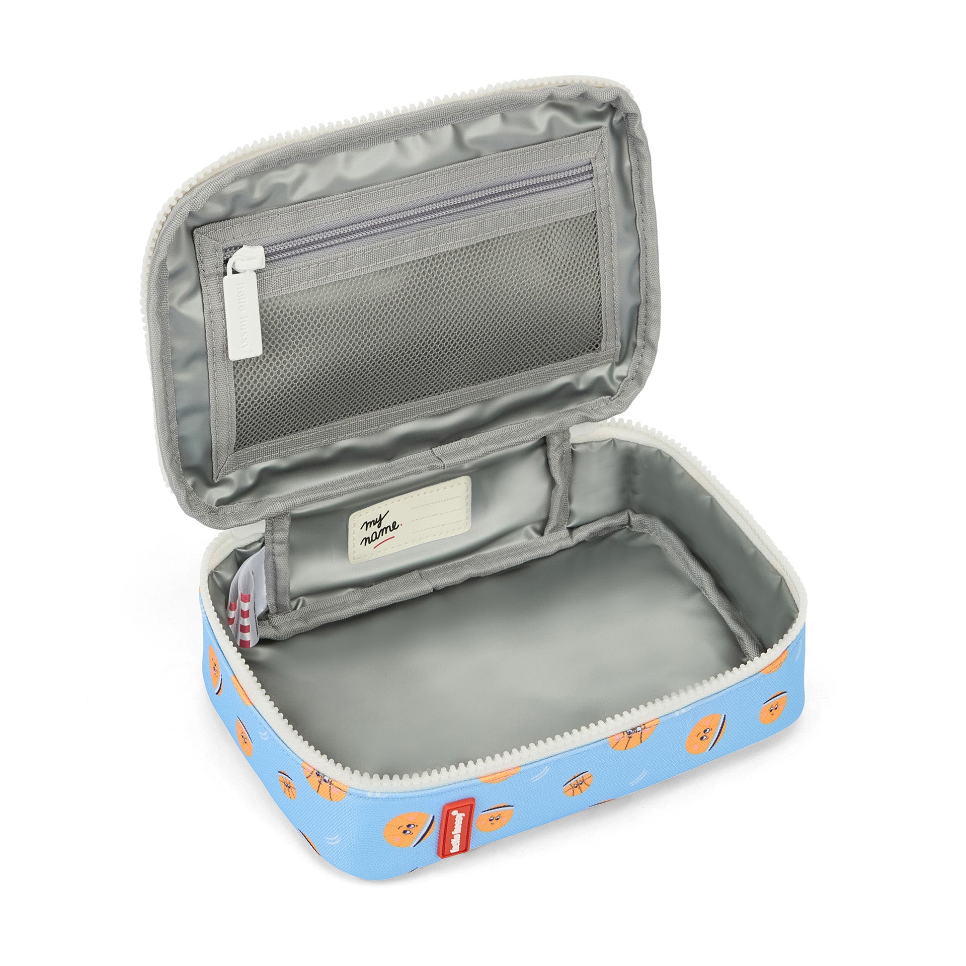 Bolsa de Merienda infantil azul naranja motivo deporte Hello Hossy