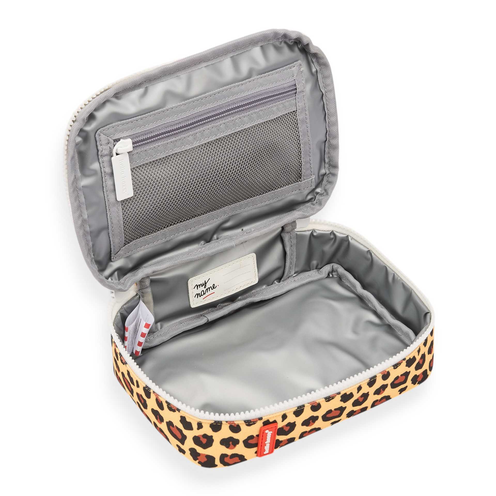 Sac repas enfant crème motif léopard intérieur isotherme Hello Hossy